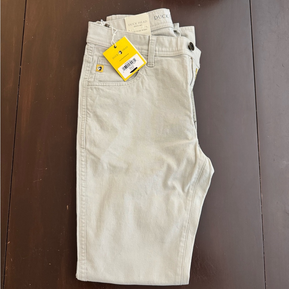 Duck Head Slim Fit Pinpoint Canvas Five-Pocket Pant NWT